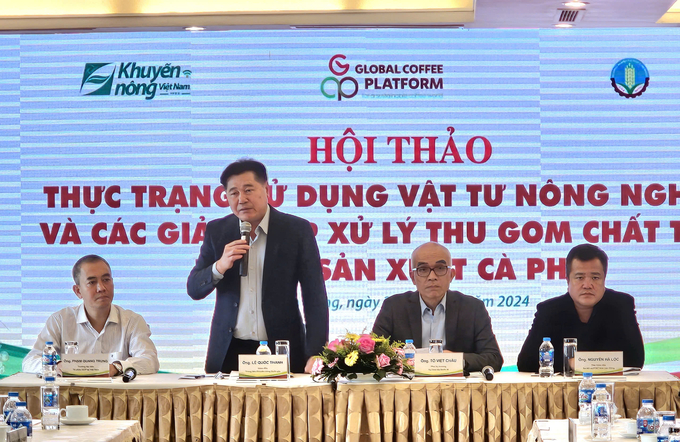 Hội thảo “thực trạng sử dụng vật tư nông nghiệp và các giải pháp xử lý thu gom chất thải trong sản xuất cà phê” (Ảnh: Phương Chi)