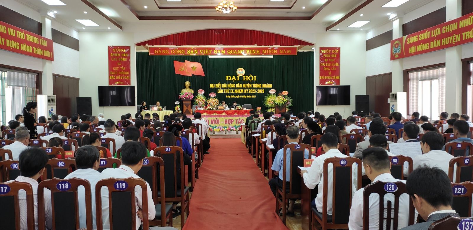 Các đại biểu tham dự Đại hội Hội ND huyện Trùng Khánh (Cao Bằng) nhiệm kỳ 2023 - 2028.